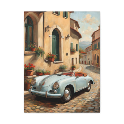 Vintage Car Canvas Print, Classic Car Wall Art, Retro Home Decor, Car Lover Gift, Italian Street Scene Art - AquilVision