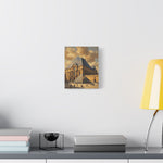 Louvre Pyramid Matte Stretched Canvas Print — Vintage Paris Architecture Wall Art - AquilVision