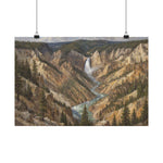 Yellowstone Canyon Waterfall Matte Poster — Landscape Wall Art - AquilVision