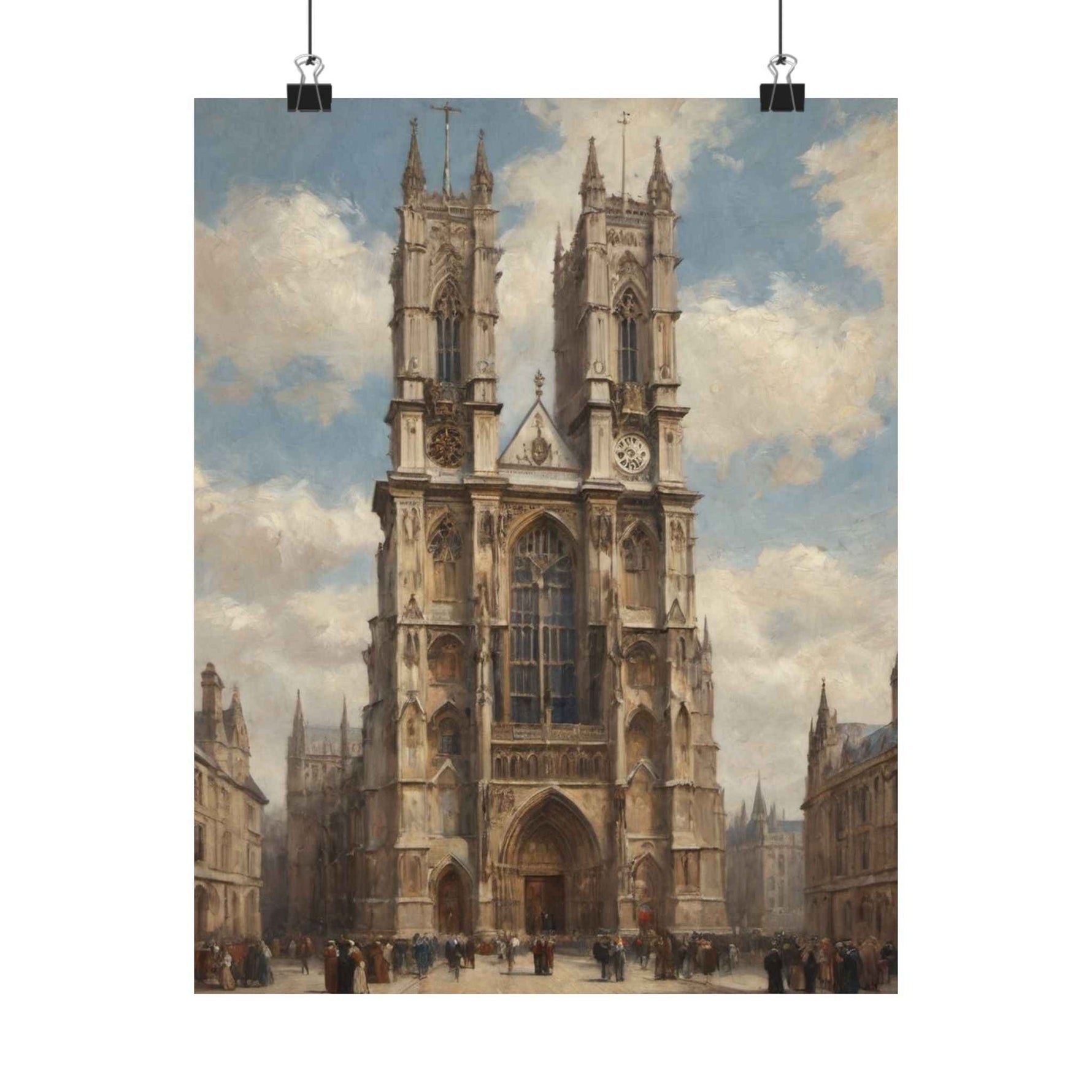Gothic Cathedral Matte Poster — Vintage Architectural Wall Art