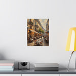 Paris Street Café Matte Poster — Vintage European Cityscape Wall Art - AquilVision