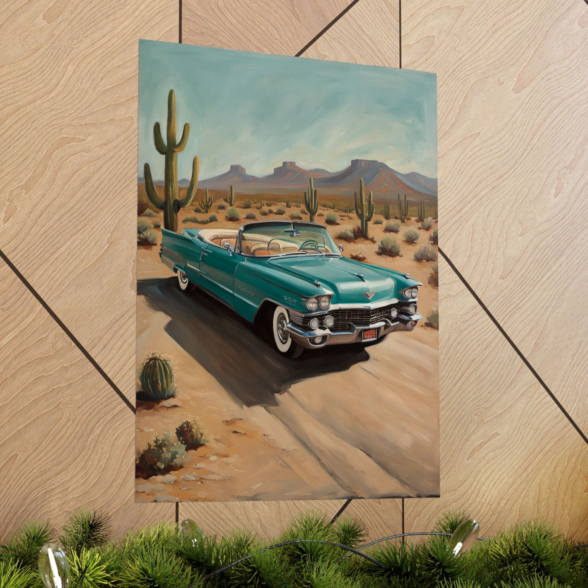 Vintage Car Matte Vertical Posters, Retro Wall Art, Desert Decor, Gift for Car Lovers, Home Decor, Nostalgic Art Prints - AquilVision