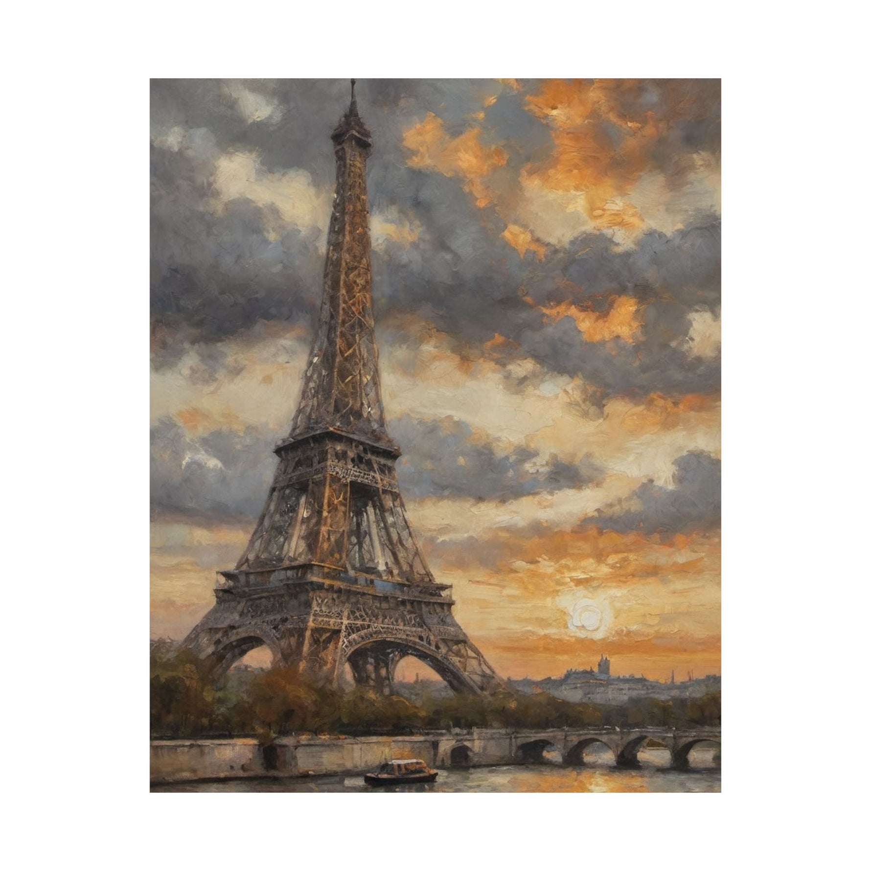 Eiffel Tower Sunset Matte Poster — Vintage Paris Wall Art - AquilVision