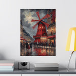 Vintage Paris Moulin Rouge Matte Poster — Romantic City Street Art Print - AquilVision
