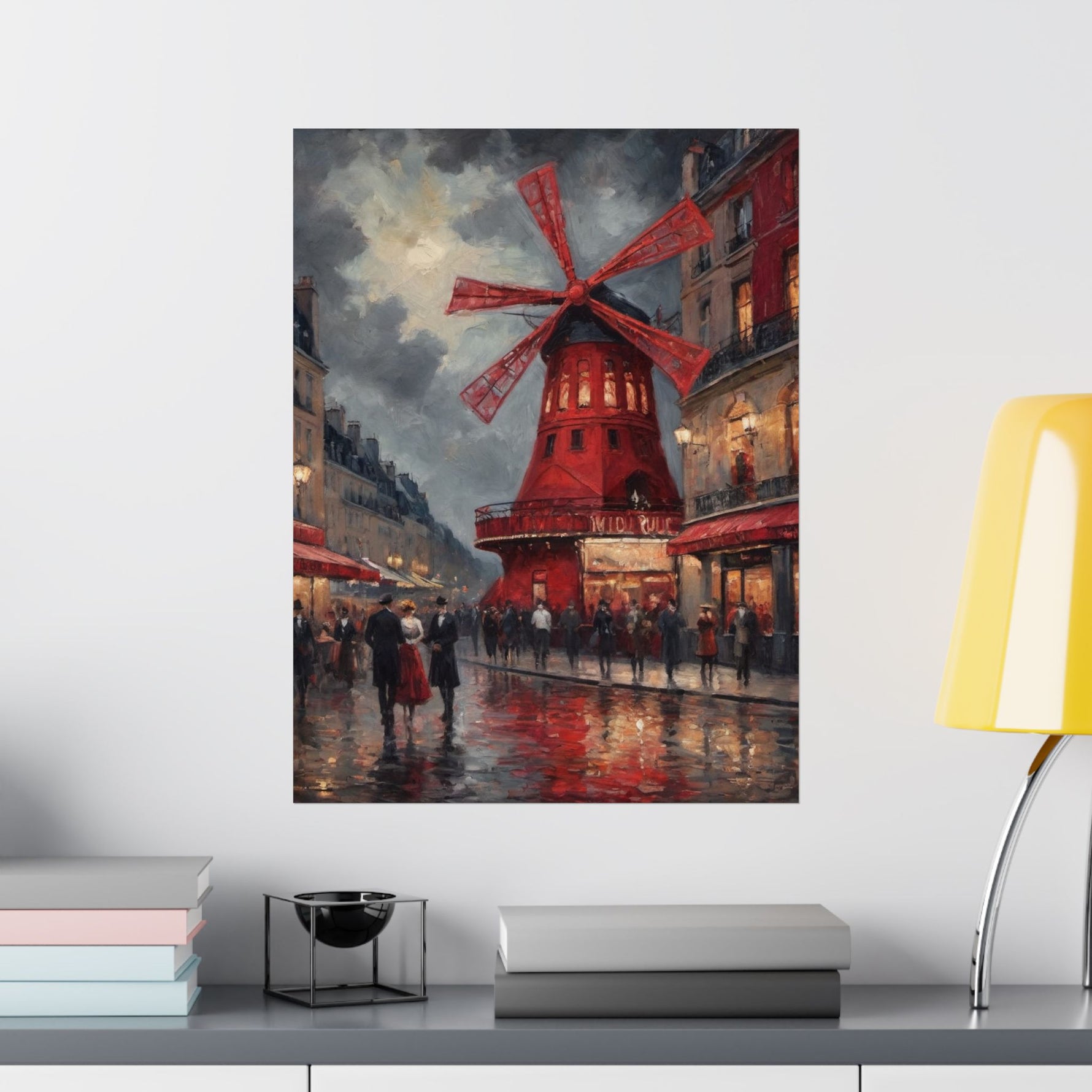 Vintage Paris Moulin Rouge Matte Poster — Romantic City Street Art Print - AquilVision