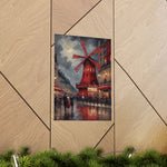 Vintage Paris Moulin Rouge Matte Poster — Romantic City Street Art Print - AquilVision