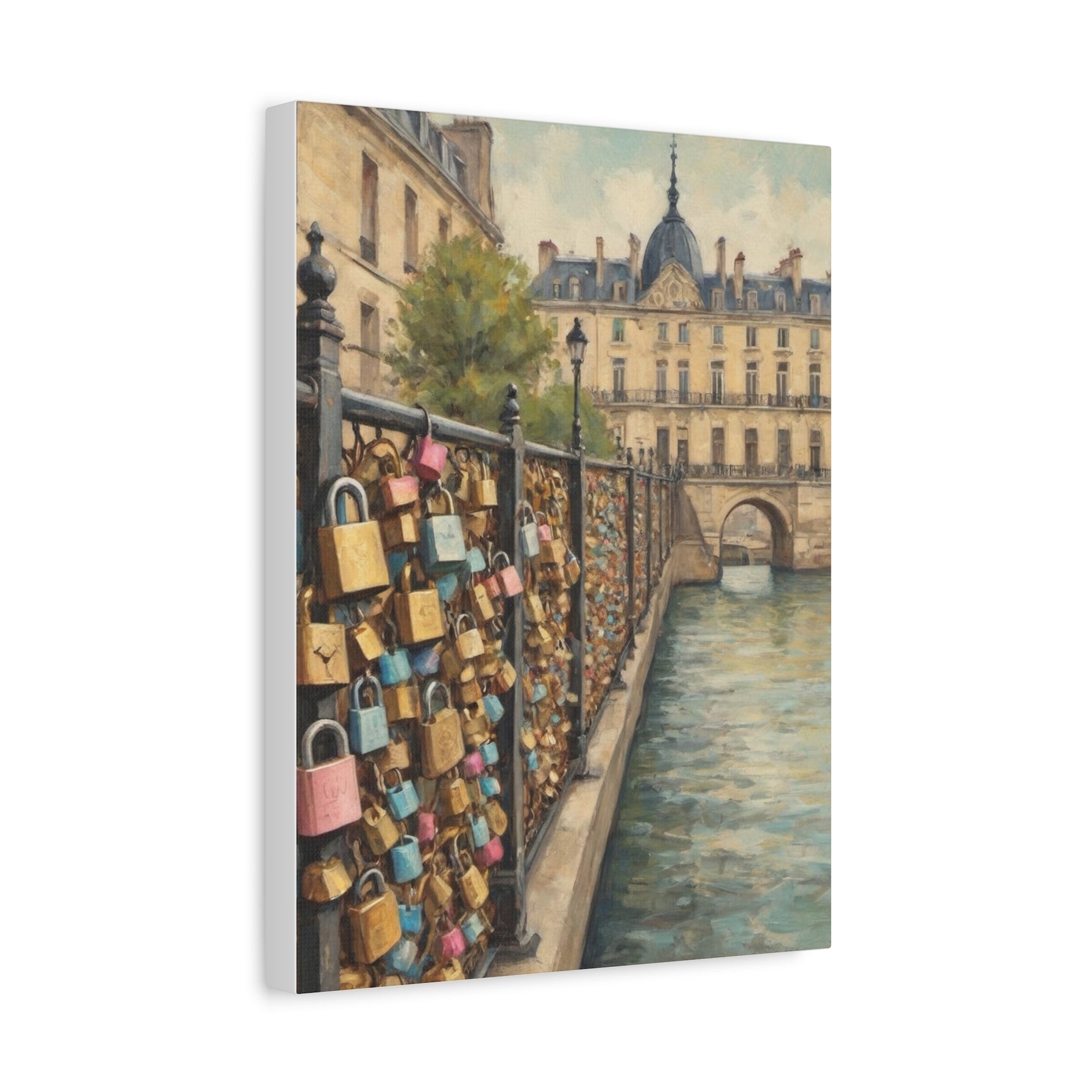 Paris Love Locks Canvas Print — Matte Stretched Wall Art - AquilVision
