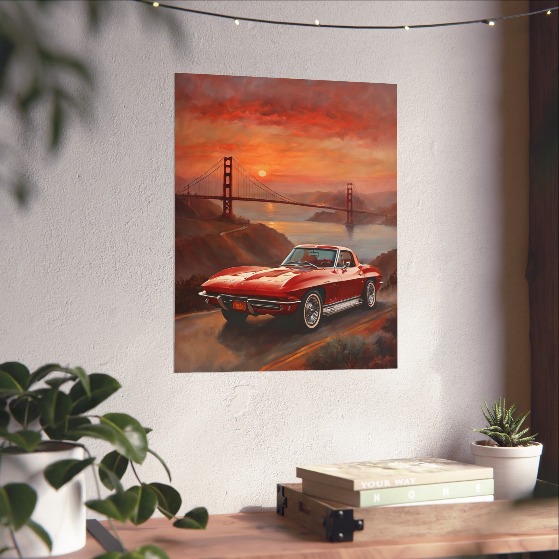 Retro Car Art Print, Matte Vertical Poster, Classic Car Decor, Wall Art, Gift for Car Lovers, Retro Home Decor Printify