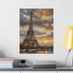 Eiffel Tower Sunset Matte Poster — Vintage Paris Wall Art - AquilVision