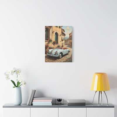Vintage Car Canvas Print, Classic Car Wall Art, Retro Home Decor, Car Lover Gift, Italian Street Scene Art - AquilVision