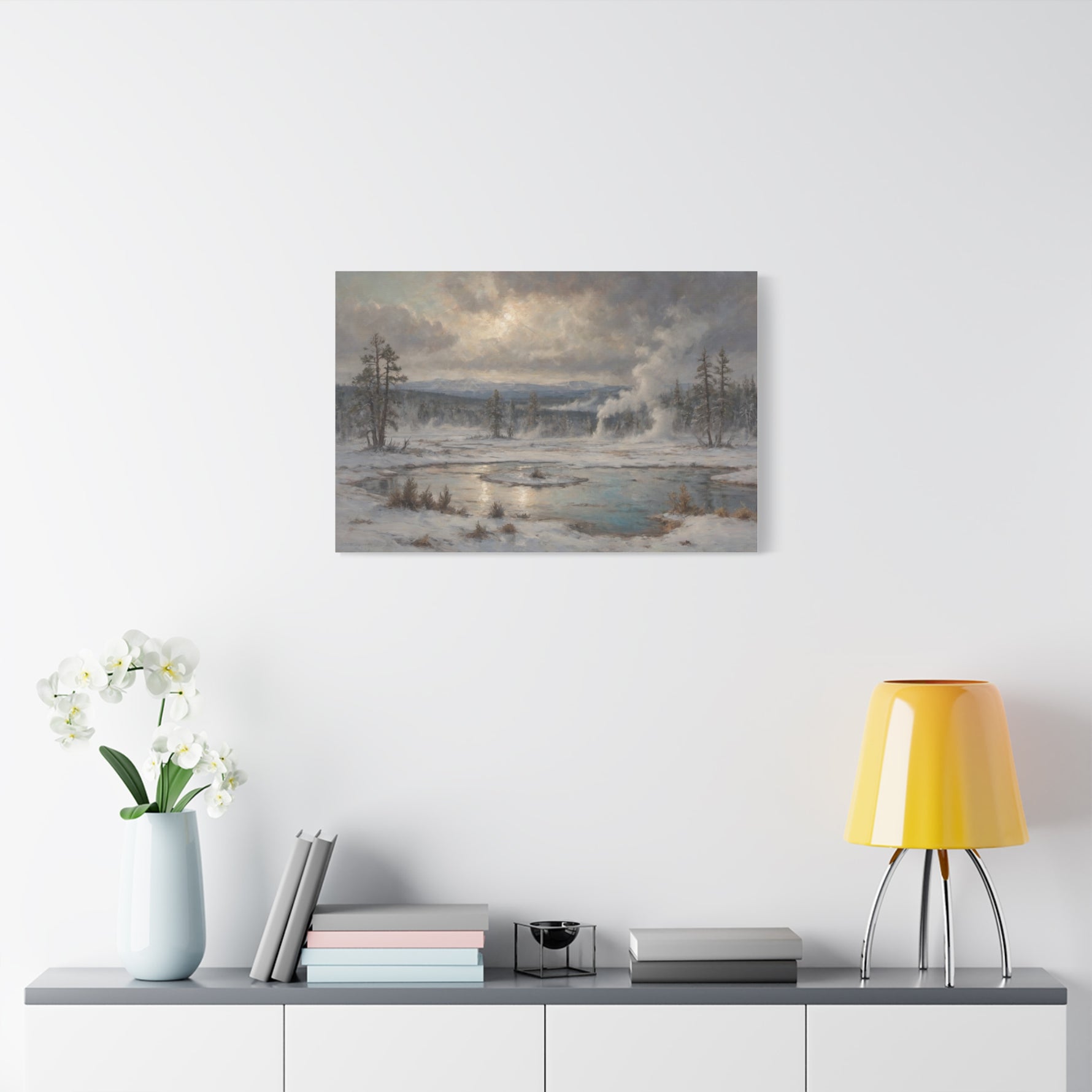 Winter Geothermal Landscape Canvas Print - AquilVision