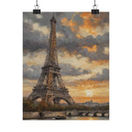 Eiffel Tower Sunset Matte Poster — Vintage Paris Wall Art - AquilVision