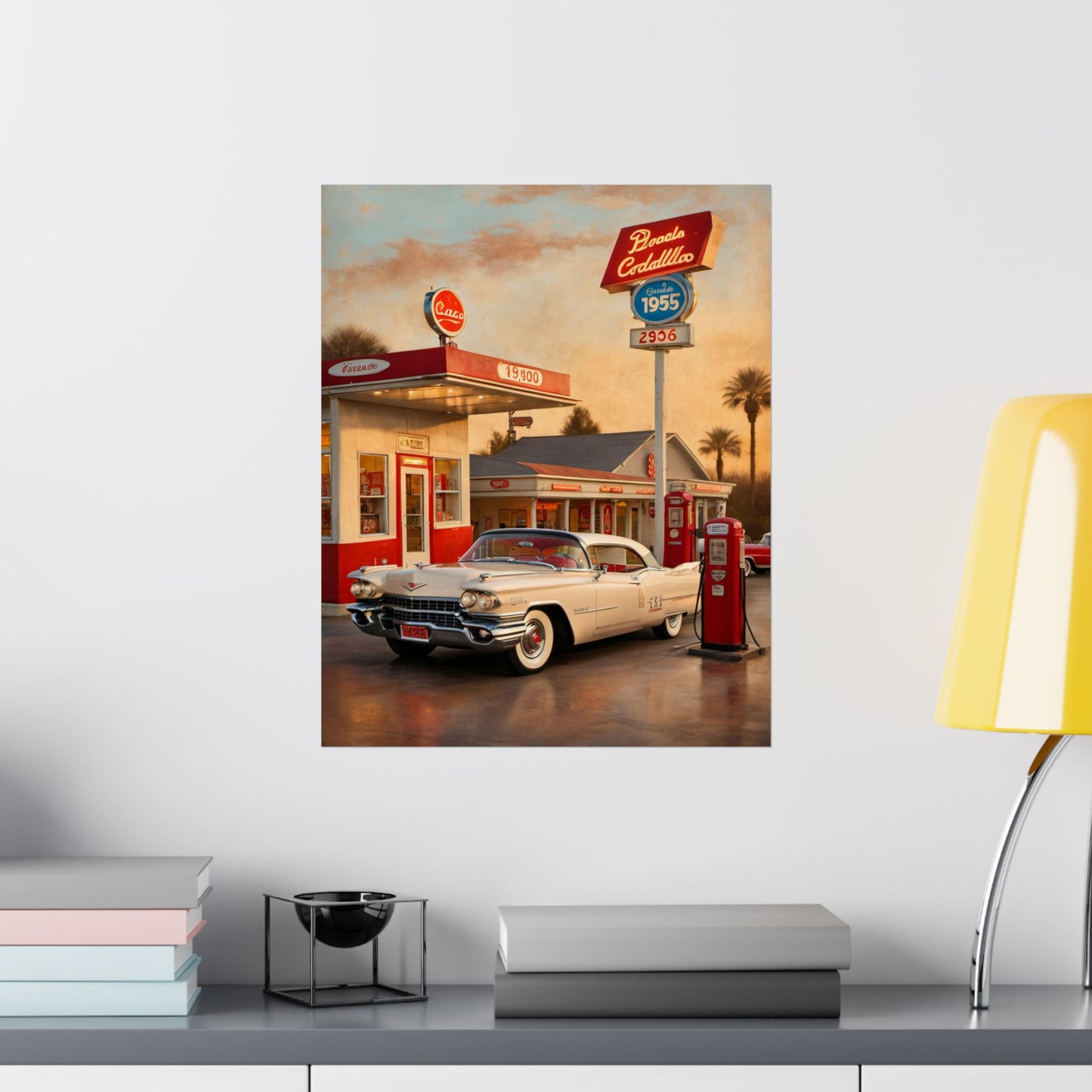 Retro Car Poster, Vintage Artwork, Classic Automobile Print, 1950s Decor, Nostalgic Wall Art - AquilVision