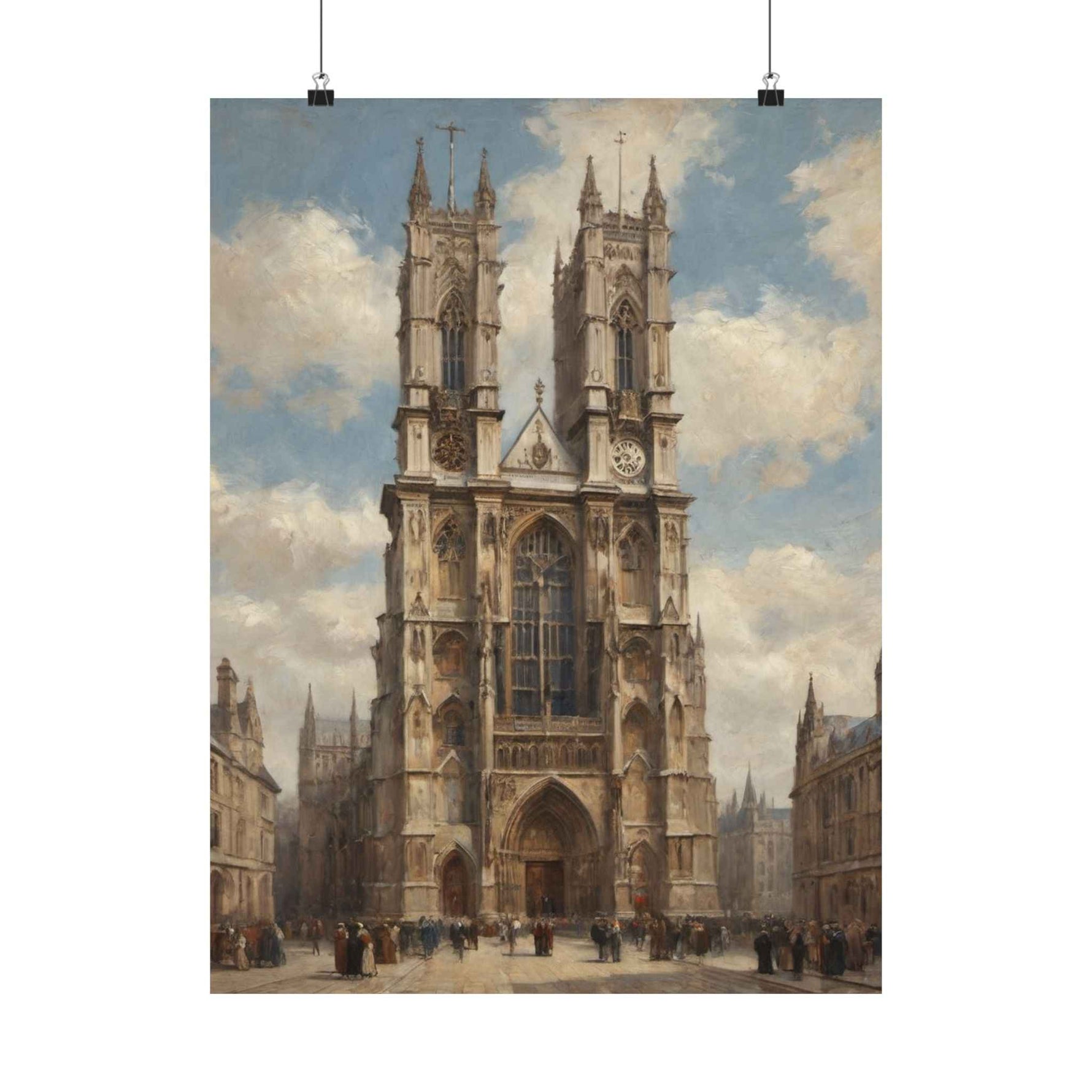 Gothic Cathedral Matte Poster — Vintage Architectural Wall Art