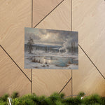Winter Landscape Matte Poster — Serene Snowy Lake Art Print - AquilVision