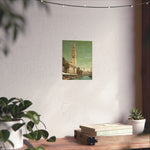 Vintage Coastal Clock Tower Poster - AquilVision