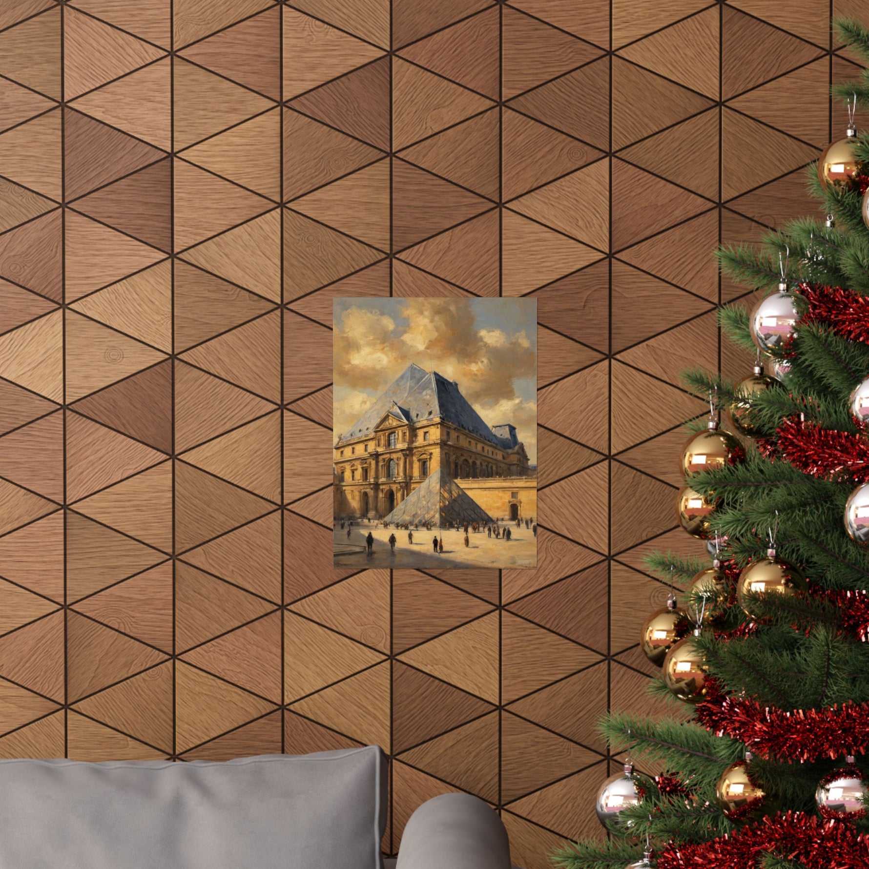 Louvre Pyramid Matte Vertical Poster — Vintage Paris Architecture Wall Art - AquilVision