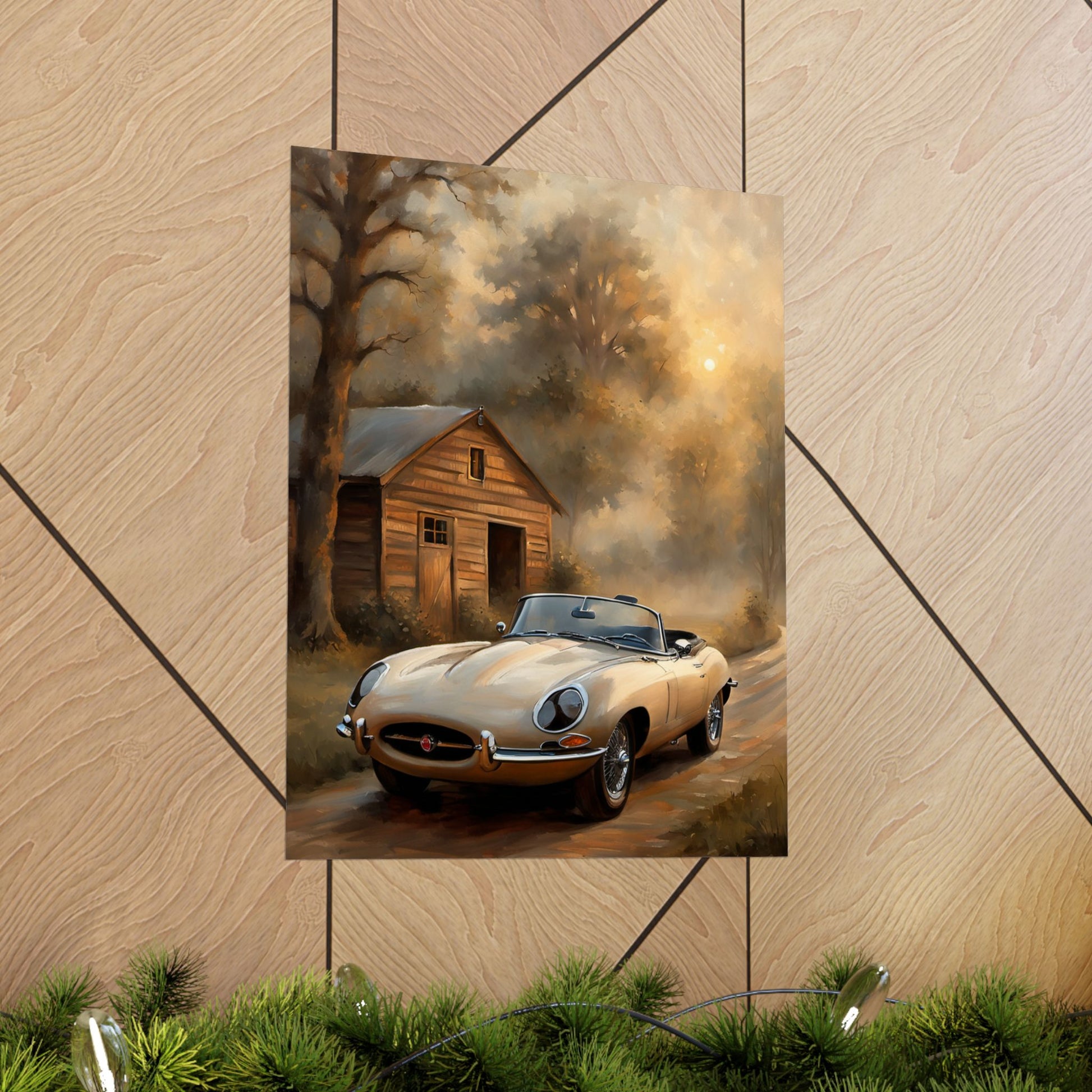 Vintage Car Art Poster, Matte Vertical Wall Decor, Retro Automotive Print, Gift for Car Lovers, Home Wall Art, Rustic Decor - AquilVision