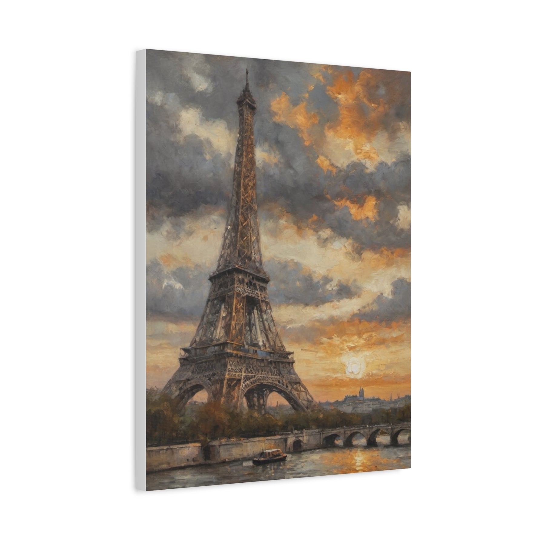 Eiffel Tower Sunset Canvas Print — Matte Stretched Wall Art - AquilVision