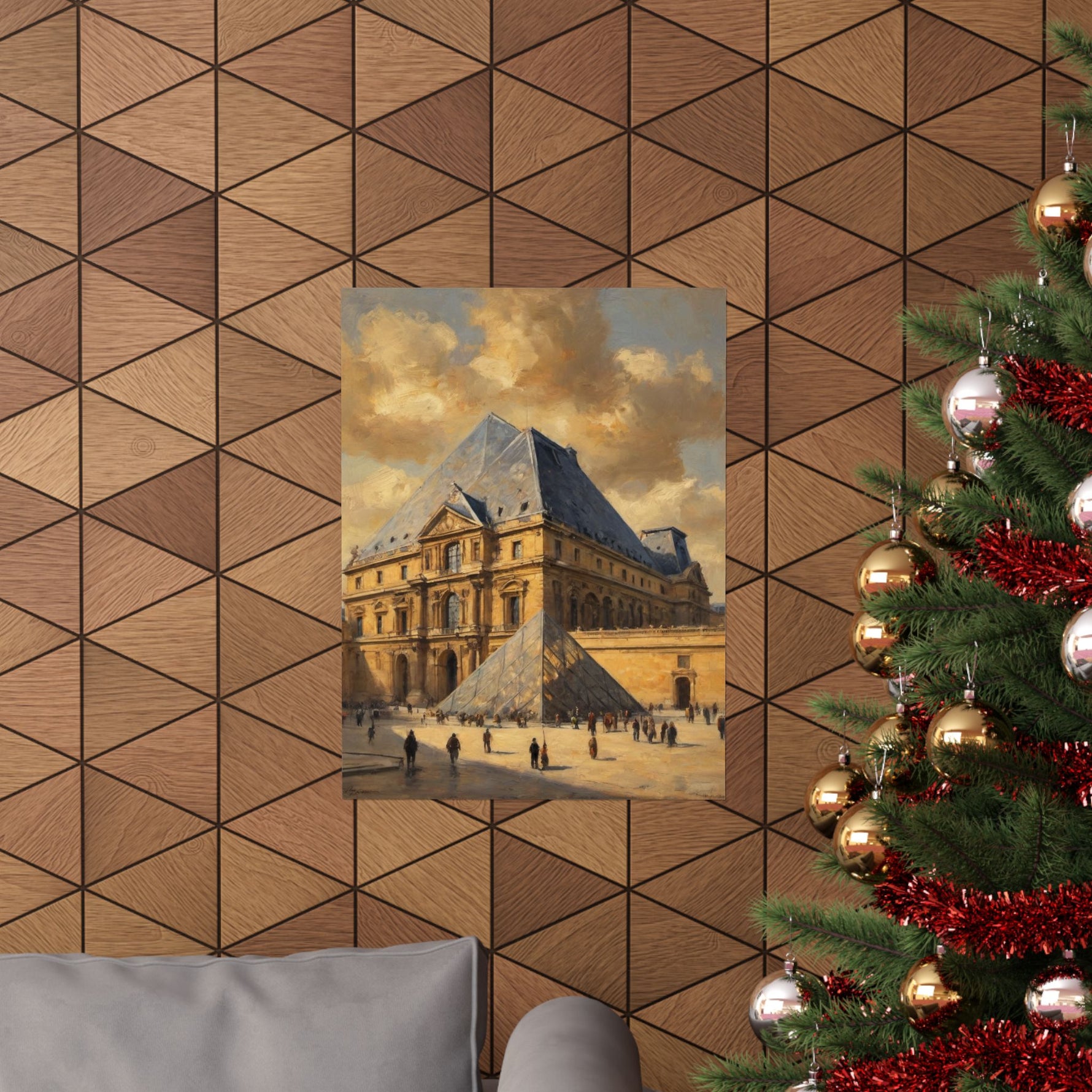 Louvre Pyramid Matte Vertical Poster — Vintage Paris Architecture Wall Art - AquilVision