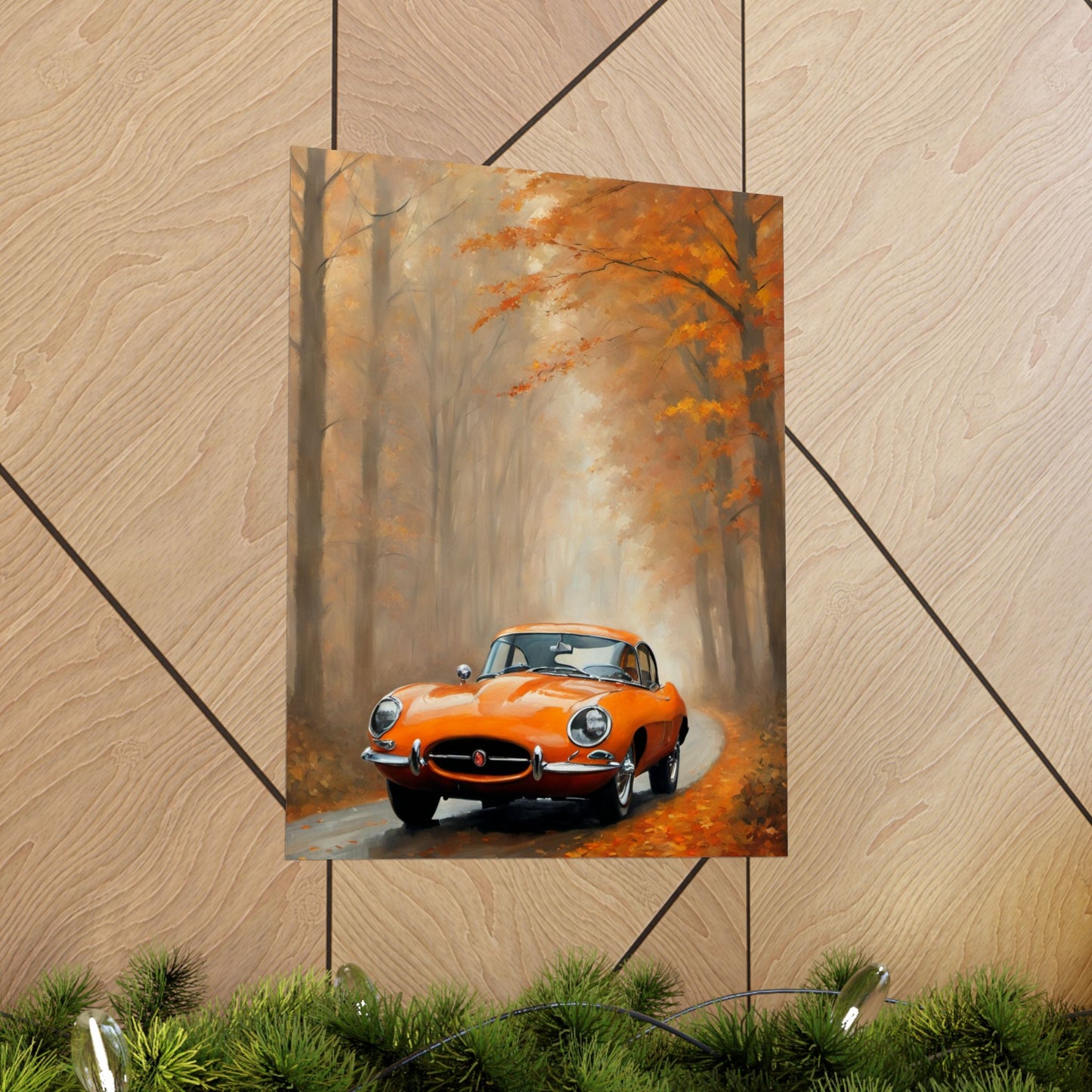 Vintage Car Autumn Matte Vertical Posters, Fall Wall Art, Home Decor, Gift for Car Lovers, Autumn Aesthetic - AquilVision