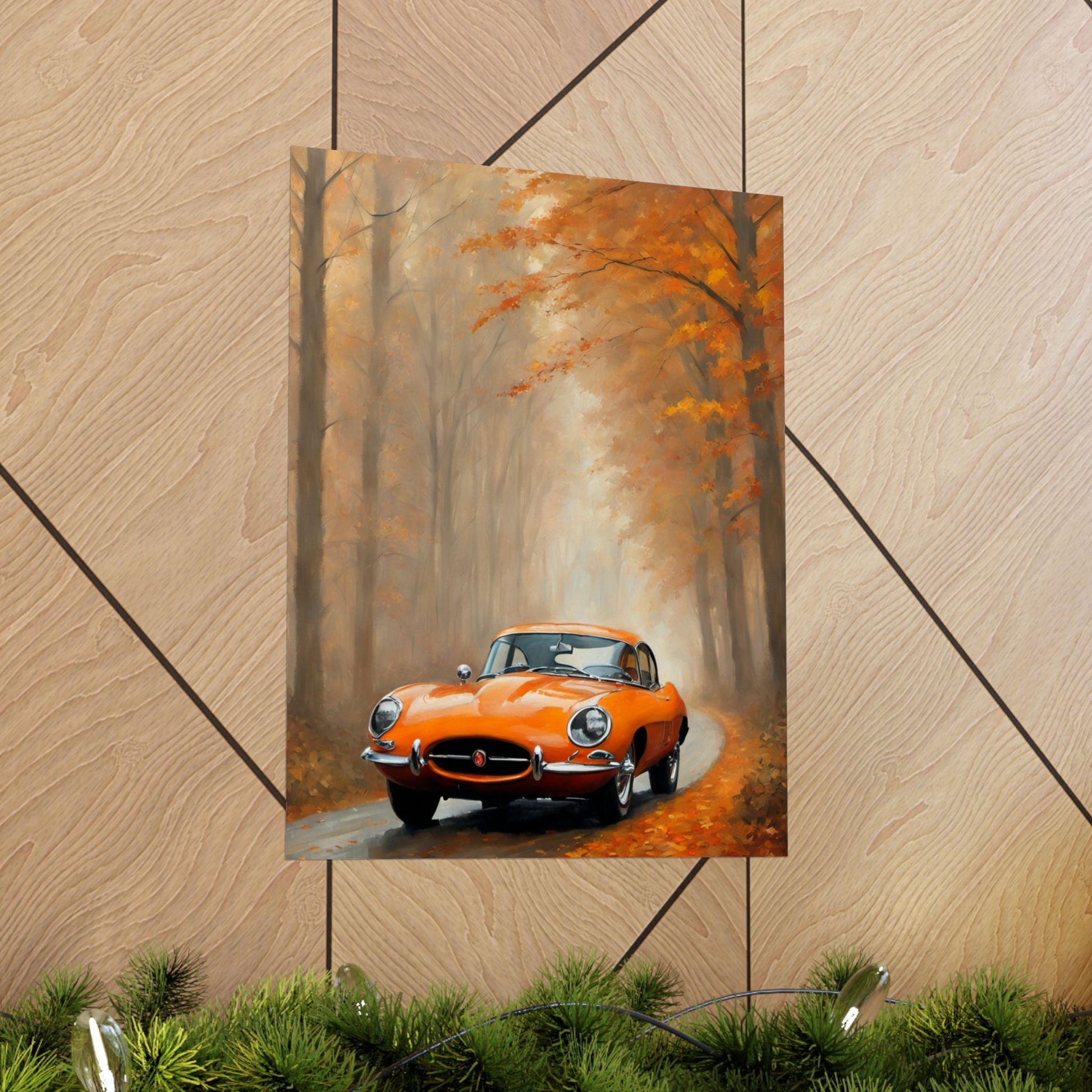 Vintage Car Autumn Matte Vertical Posters, Fall Wall Art, Home Decor, Gift for Car Lovers, Autumn Aesthetic - AquilVision