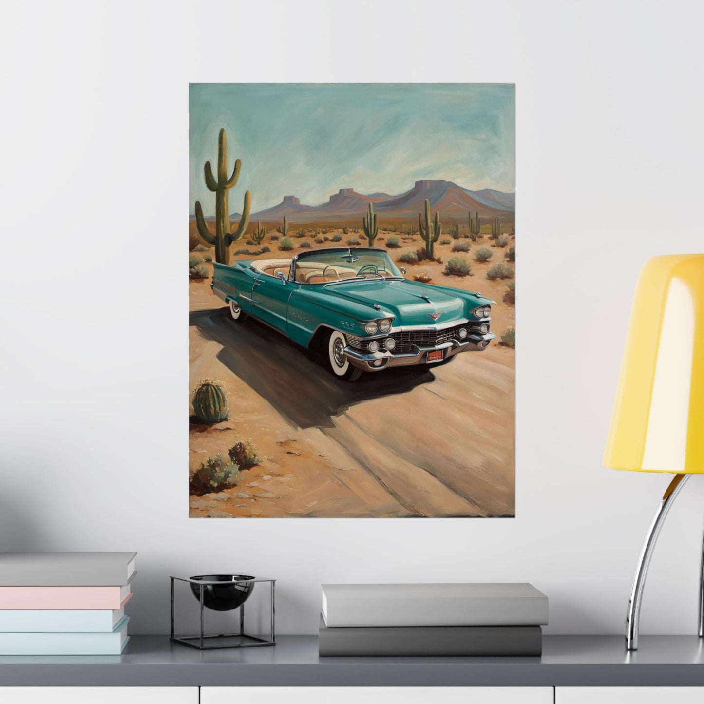 Vintage Car Matte Vertical Posters, Retro Wall Art, Desert Decor, Gift for Car Lovers, Home Decor, Nostalgic Art Prints - AquilVision