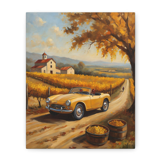 Rustic Farmhouse Canvas Wall Art, Vintage Car Home Decor, Autumn Landscape Print, Country Charm Decoration, Perfect Gift for Nature Lovers