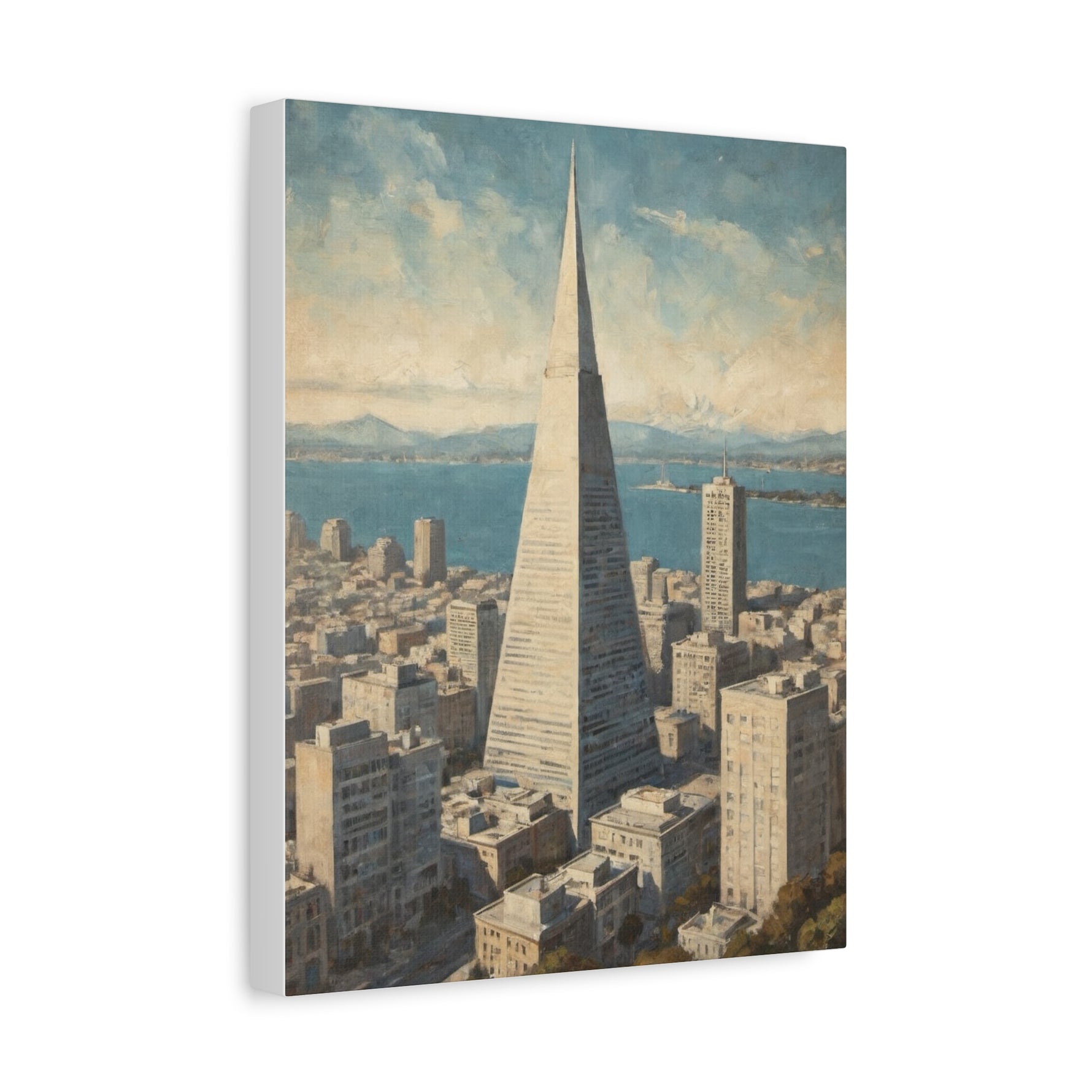 Transamerica Pyramid Matte Canvas Print — Vintage San Francisco Cityscape Wall Art - AquilVision