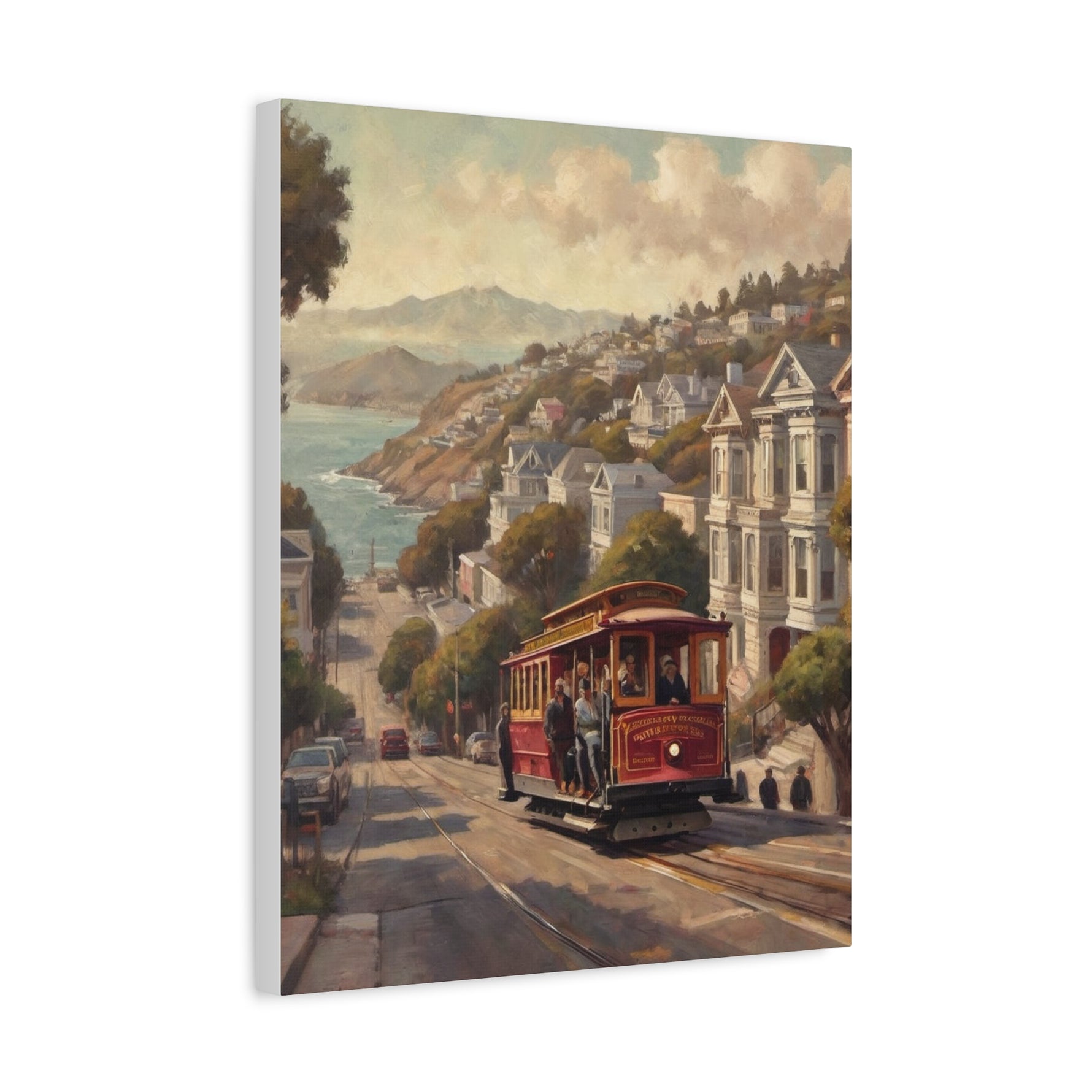 San Francisco Cable Car Matte Canvas Wall Art — Stretched 1.25" - AquilVision