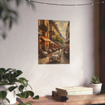 Paris Street Café Matte Poster — Vintage European Cityscape Wall Art - AquilVision