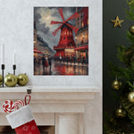 Vintage Paris Moulin Rouge Matte Poster — Romantic City Street Art Print - AquilVision