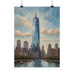 One World Trade Center Vertical Matte Poster — NYC Skyline Art Print
