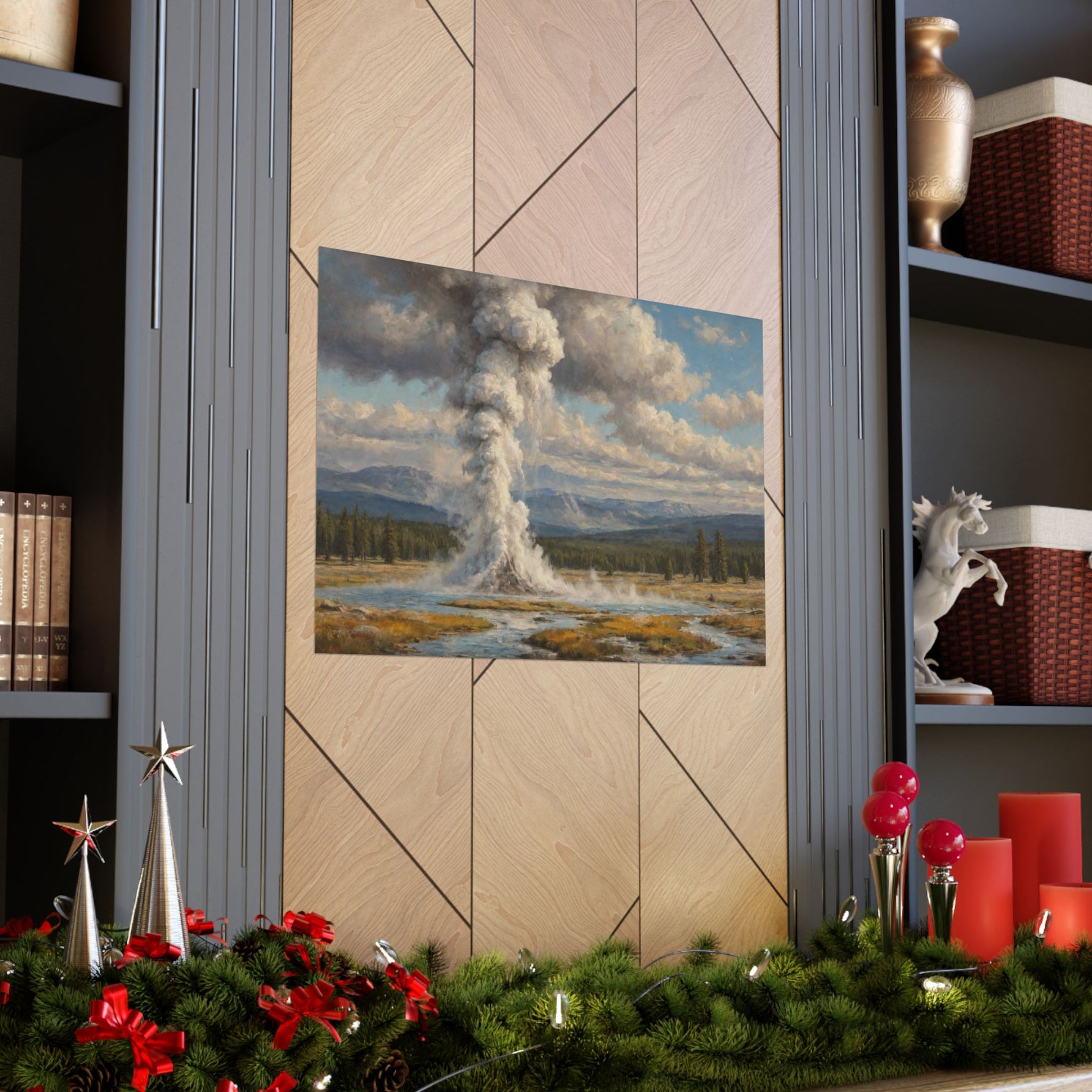 Geyser Landscape Matte Poster — Serene National Park Wall Art - AquilVision
