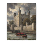 Historic Castle Matte Canvas Wall Art — Tower of London River Scene