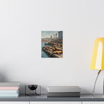 Sea Lion Harbor Matte Vertical Poster — Coastal Nautical Wall Art - AquilVision