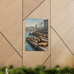 Sea Lion Harbor Matte Vertical Poster — Coastal Nautical Wall Art - AquilVision