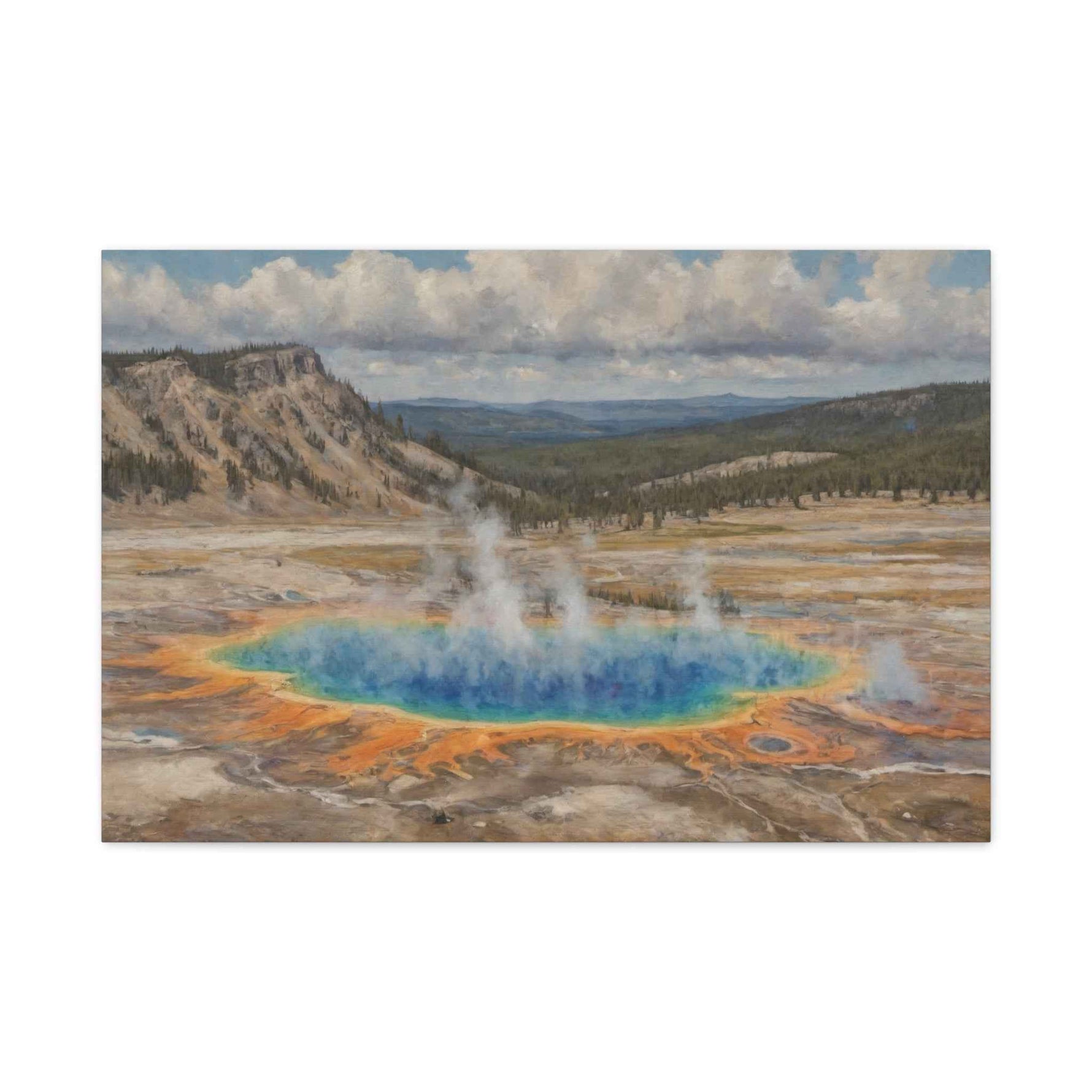 Yellowstone Grand Prismatic Hot Spring Canvas Print - AquilVision