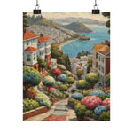 Coastal Garden Street Matte Poster — Scenic San Francisco Bay Print - AquilVision