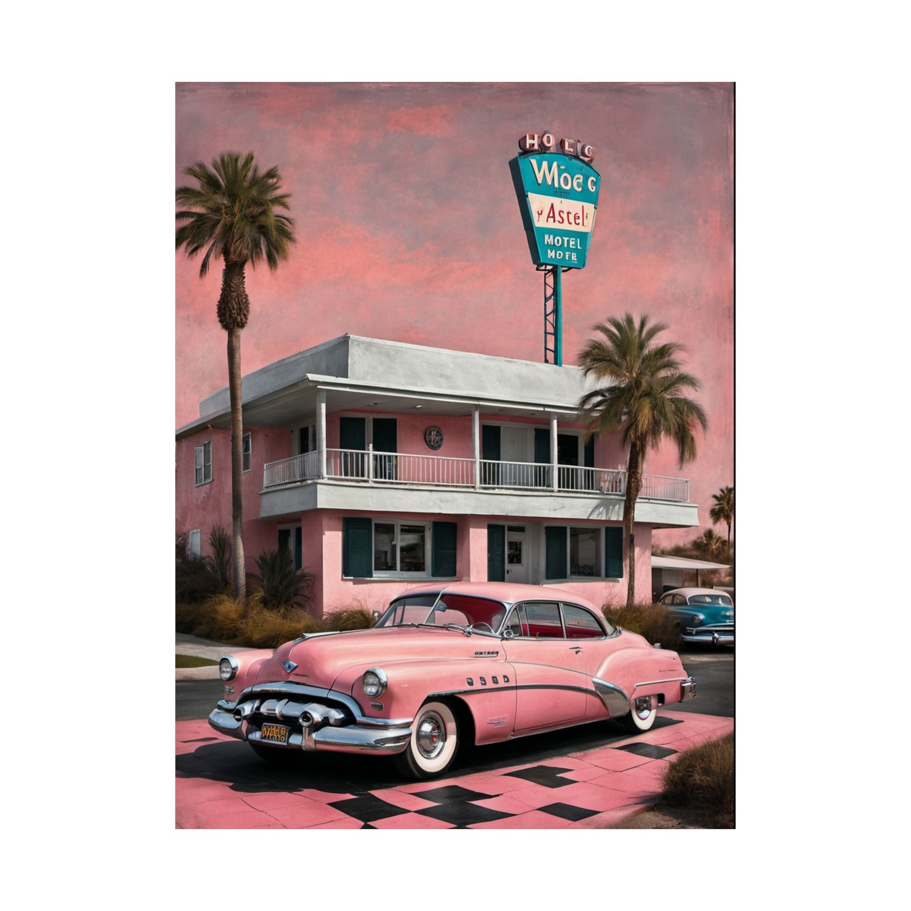 1950 American Riviera Dream Poster - Motel Edition - AquilVision
