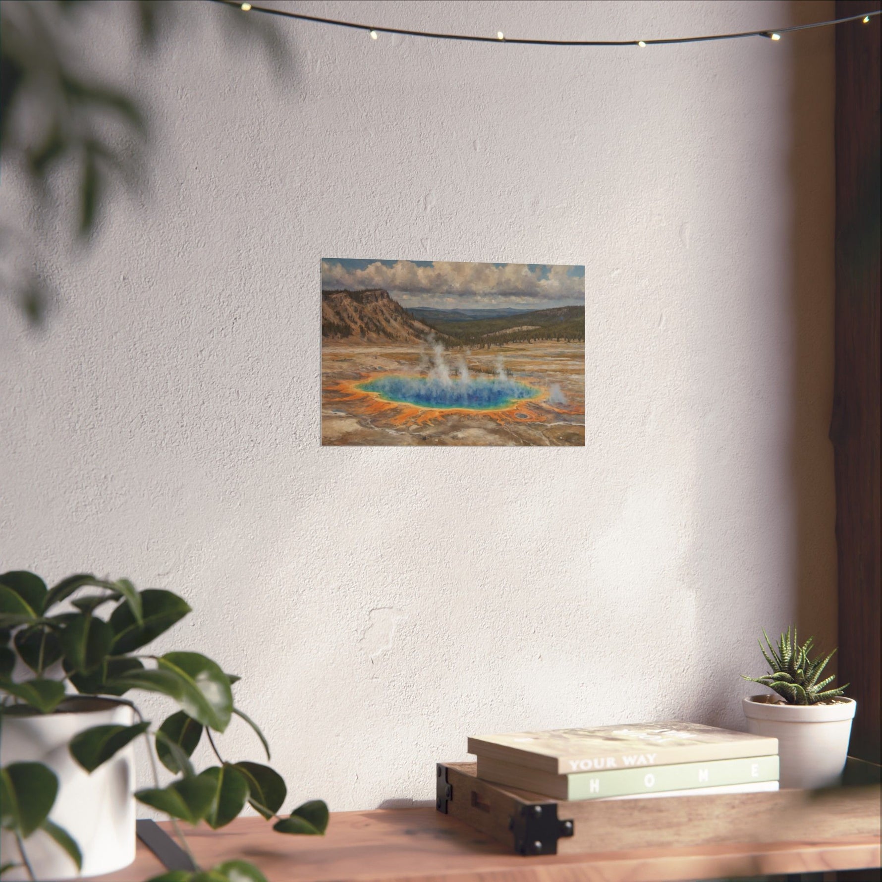 Yellowstone Grand Prismatic Spring Matte Horizontal Poster — Scenic National Park Landscape Wall Art - AquilVision