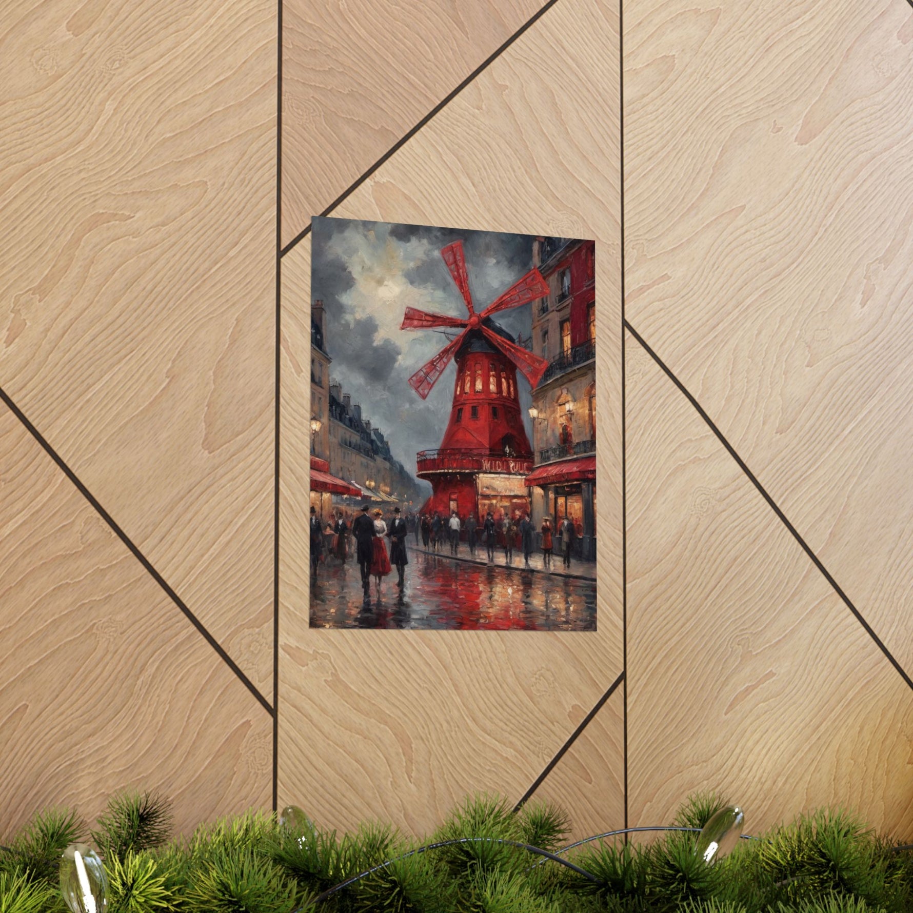 Vintage Paris Moulin Rouge Matte Poster — Romantic City Street Art Print - AquilVision