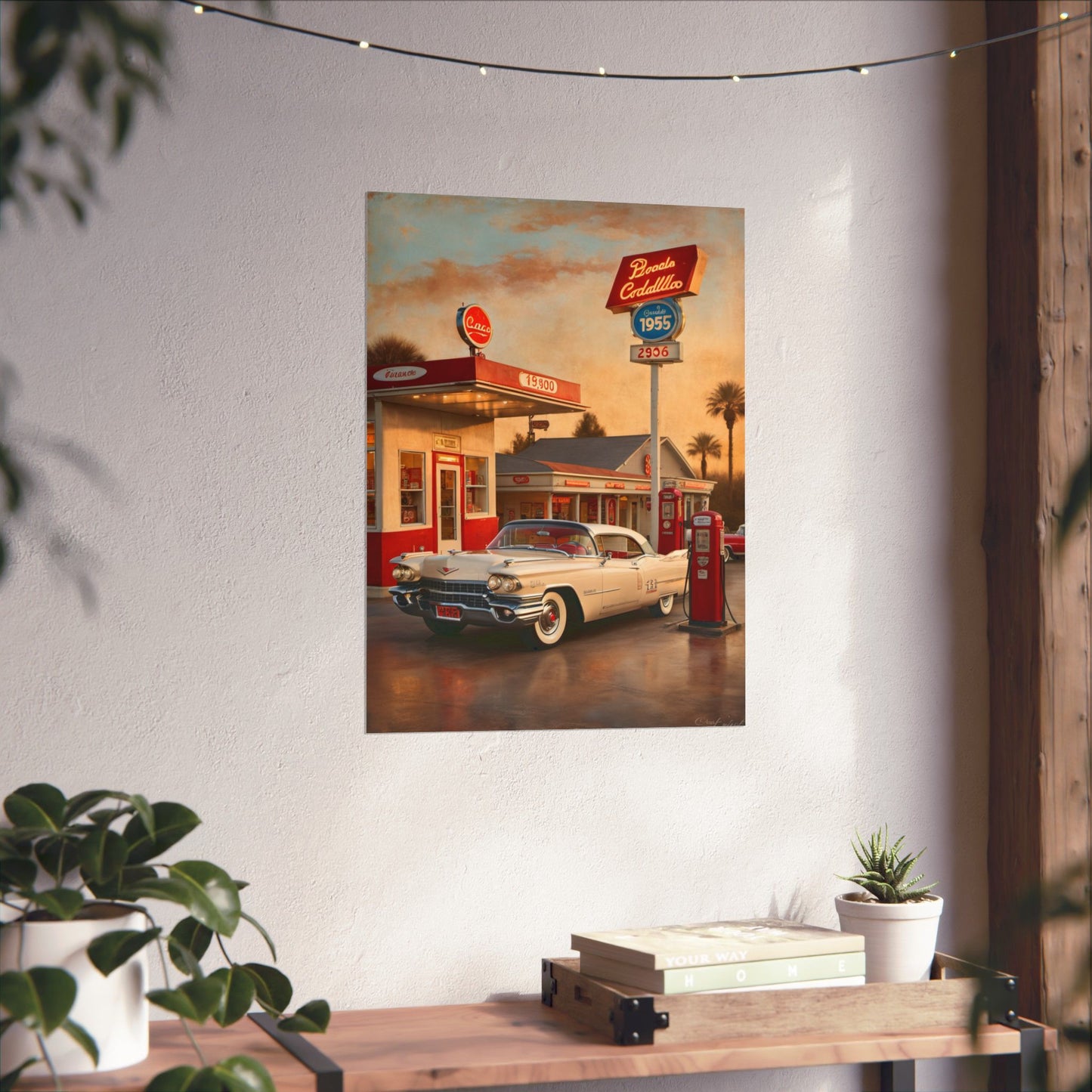 Retro Car Poster, Vintage Artwork, Classic Automobile Print, 1950s Decor, Nostalgic Wall Art - AquilVision