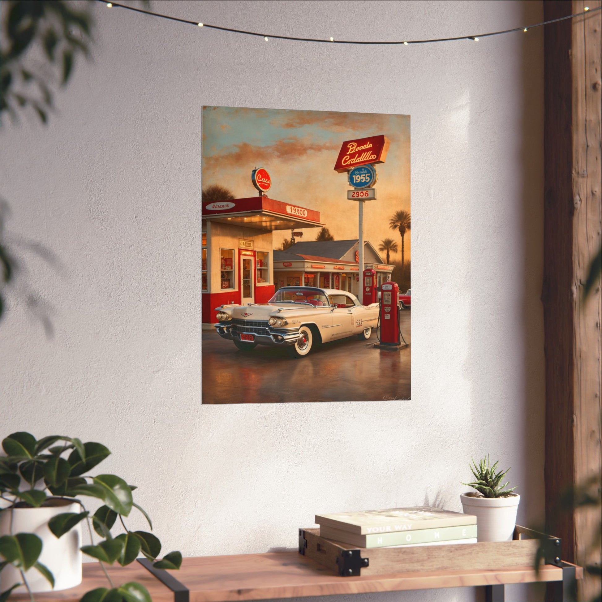 Retro Car Poster, Vintage Artwork, Classic Automobile Print, 1950s Decor, Nostalgic Wall Art - AquilVision