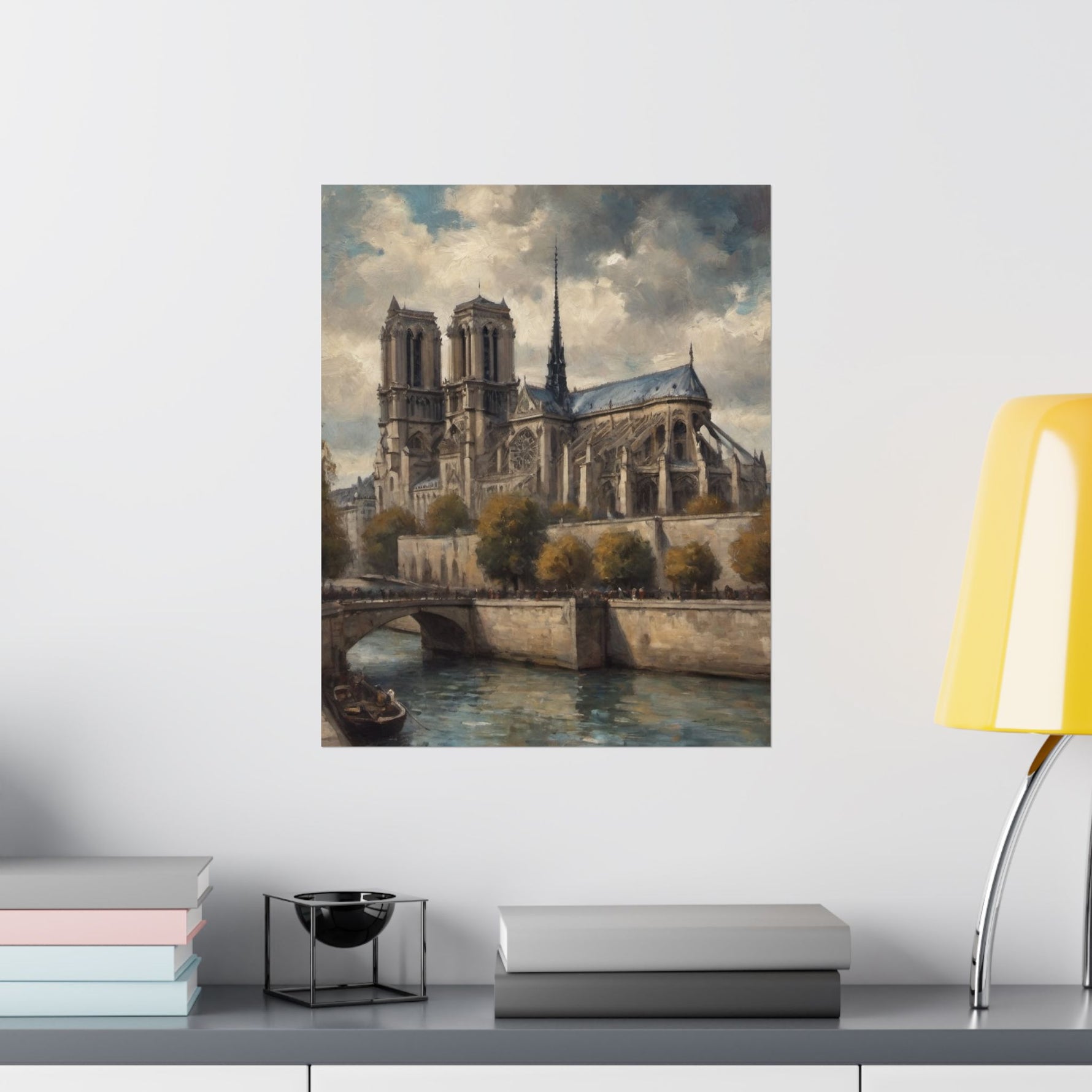 Notre Dame Seine River Matte Poster — Vintage Paris Architecture Wall Art - AquilVision