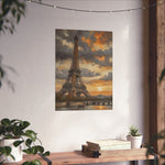 Eiffel Tower Sunset Matte Poster — Vintage Paris Wall Art - AquilVision