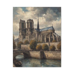 Notre Dame Riverbank Matte Canvas Wall Art — Classic Parisian Cathedral Print - AquilVision