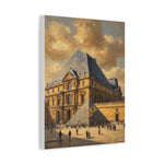 Louvre Pyramid Matte Stretched Canvas Print — Vintage Paris Architecture Wall Art - AquilVision