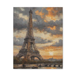 Eiffel Tower Sunset Canvas Print — Matte Stretched Wall Art - AquilVision