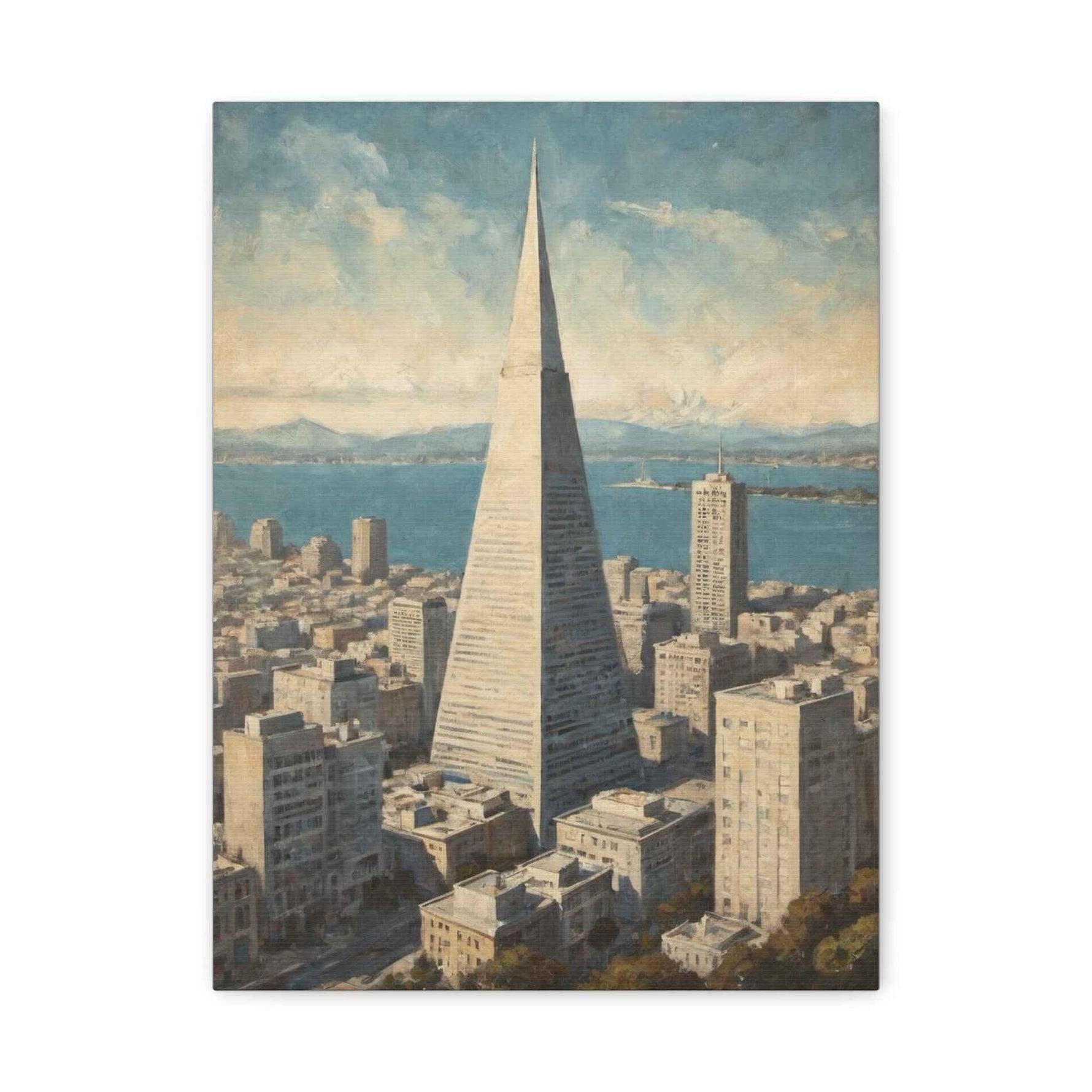 Transamerica Pyramid Matte Canvas Print — Vintage San Francisco Cityscape Wall Art - AquilVision